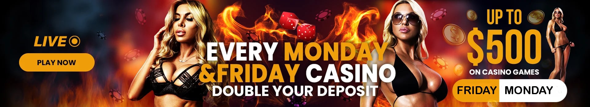 Pornhub Casino special promotions banner with deposit offer and Play Now button