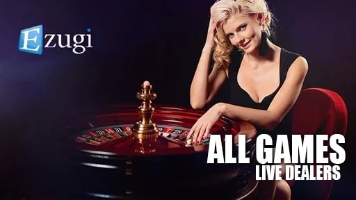 Live roulette dealer in a modern casino studio